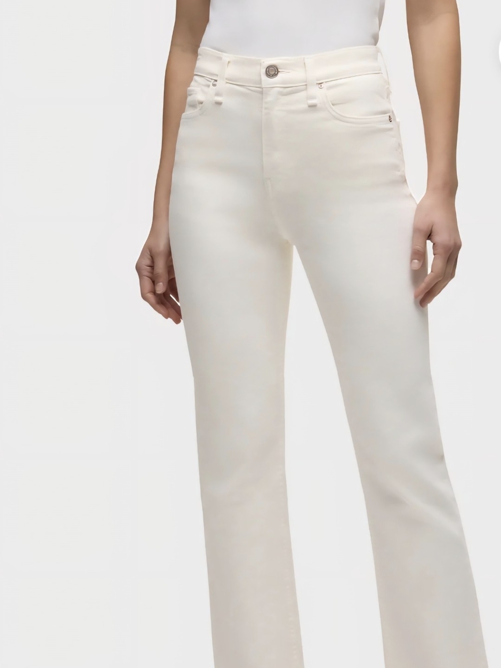 Hudson Jeans Women's White Straight Leg Frayed Hem Jeans Size 30